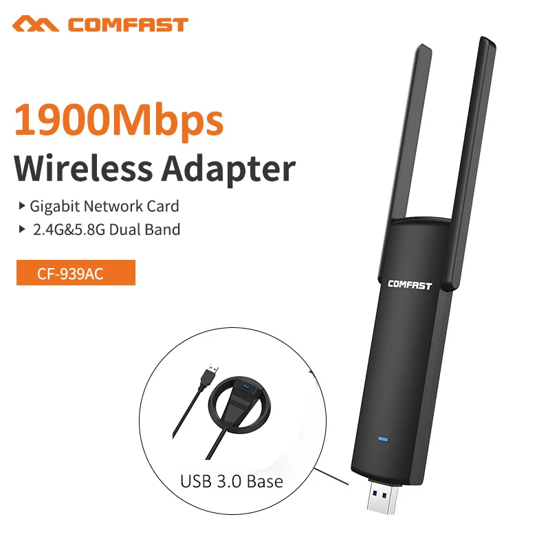 USB Wi Fi адаптер COMFAST 1900 Мбит/с 2 4 ГГц и 5 8 ГГц|Сетевые карты| |