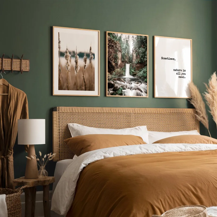 

Wall Art Canvas Painting Waterfall Grass Plant Landscape Quote Nordic Posters And Print Wall Pictures For Living Room Home Decor