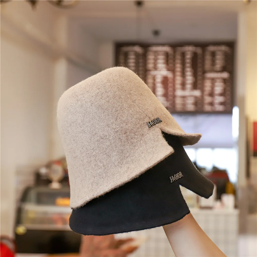 Сезон осень зима Шерстяная Рыбацкая шляпа Универсальная головка вокруг показать
