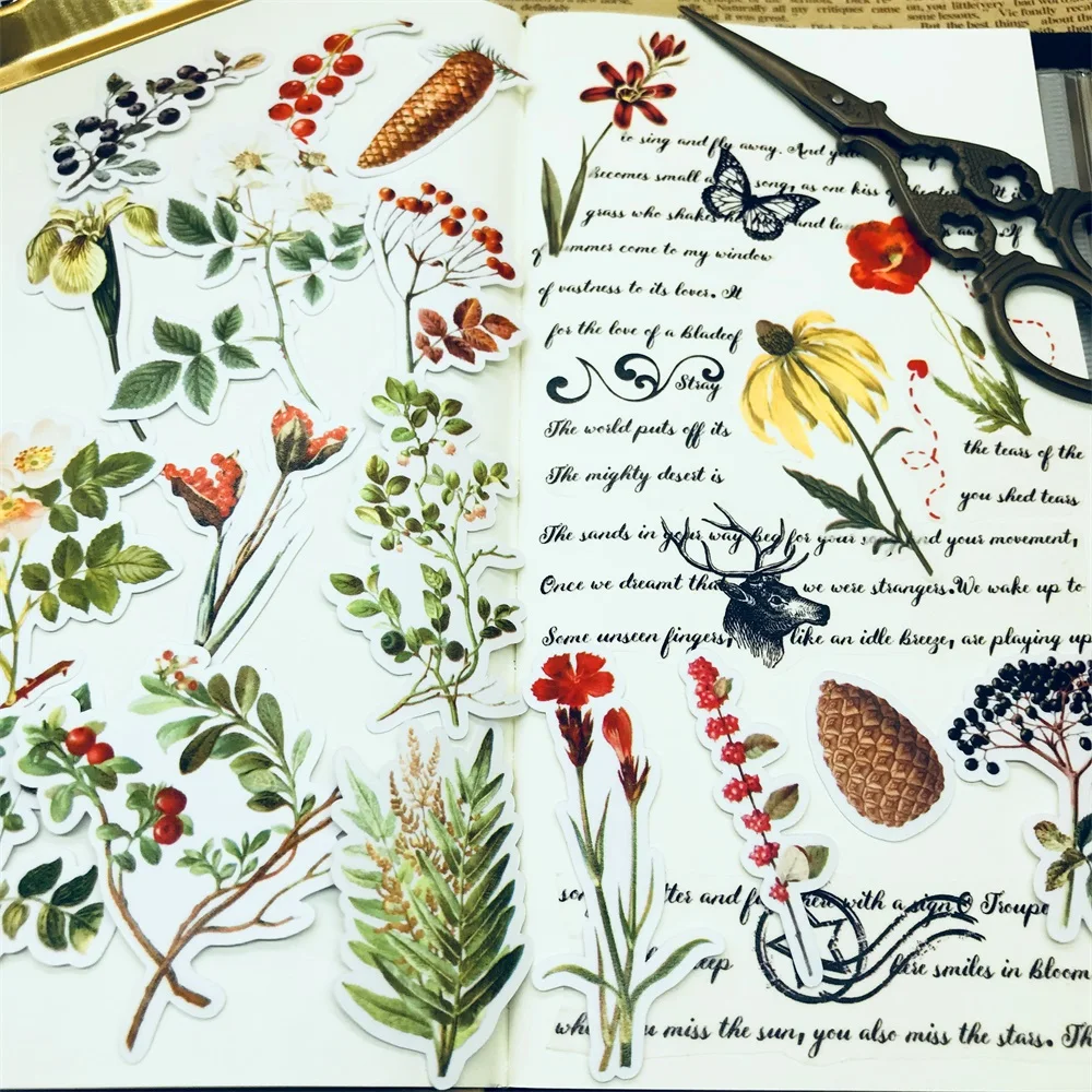 31 шт./упак. Винтаж маленький цветок листья наклейки для рукоделия Скрапбукинг