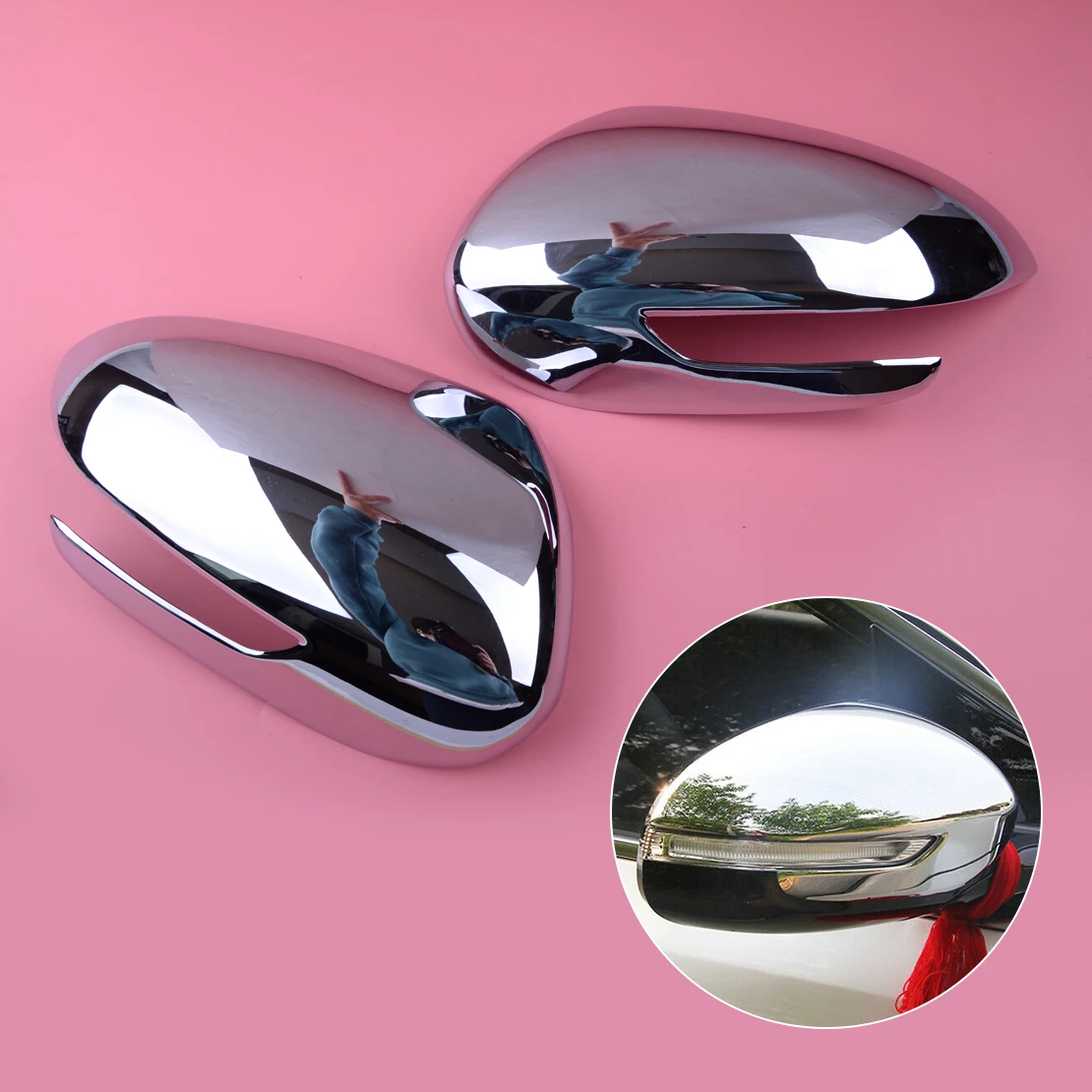 Крышка зеркала заднего вида с боковым крыльем 2 шт. серебристый пластик подходит