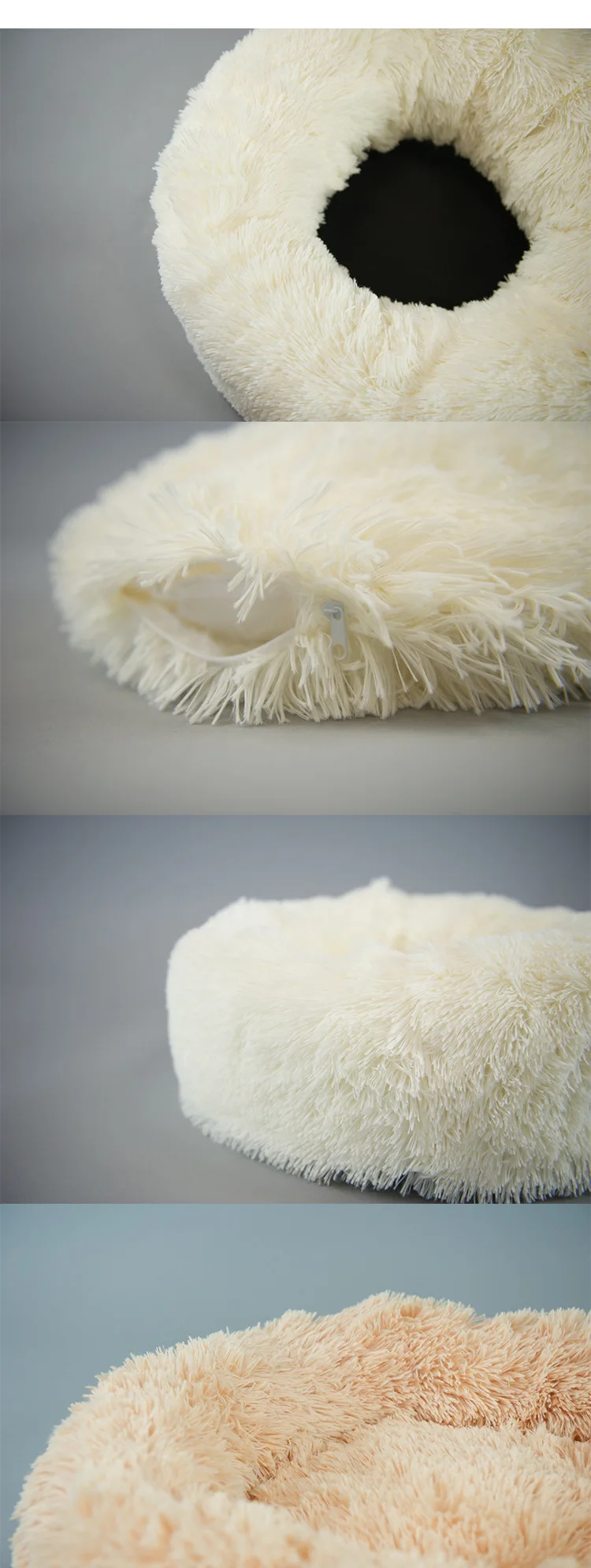 Съемная круглая кровать для собаки пончик Cuddler круглая подушка кровать для домашних животных Самонагревающиеся и уютные кровати для домашних животных с застежкой-молнией и поддерживающим дном