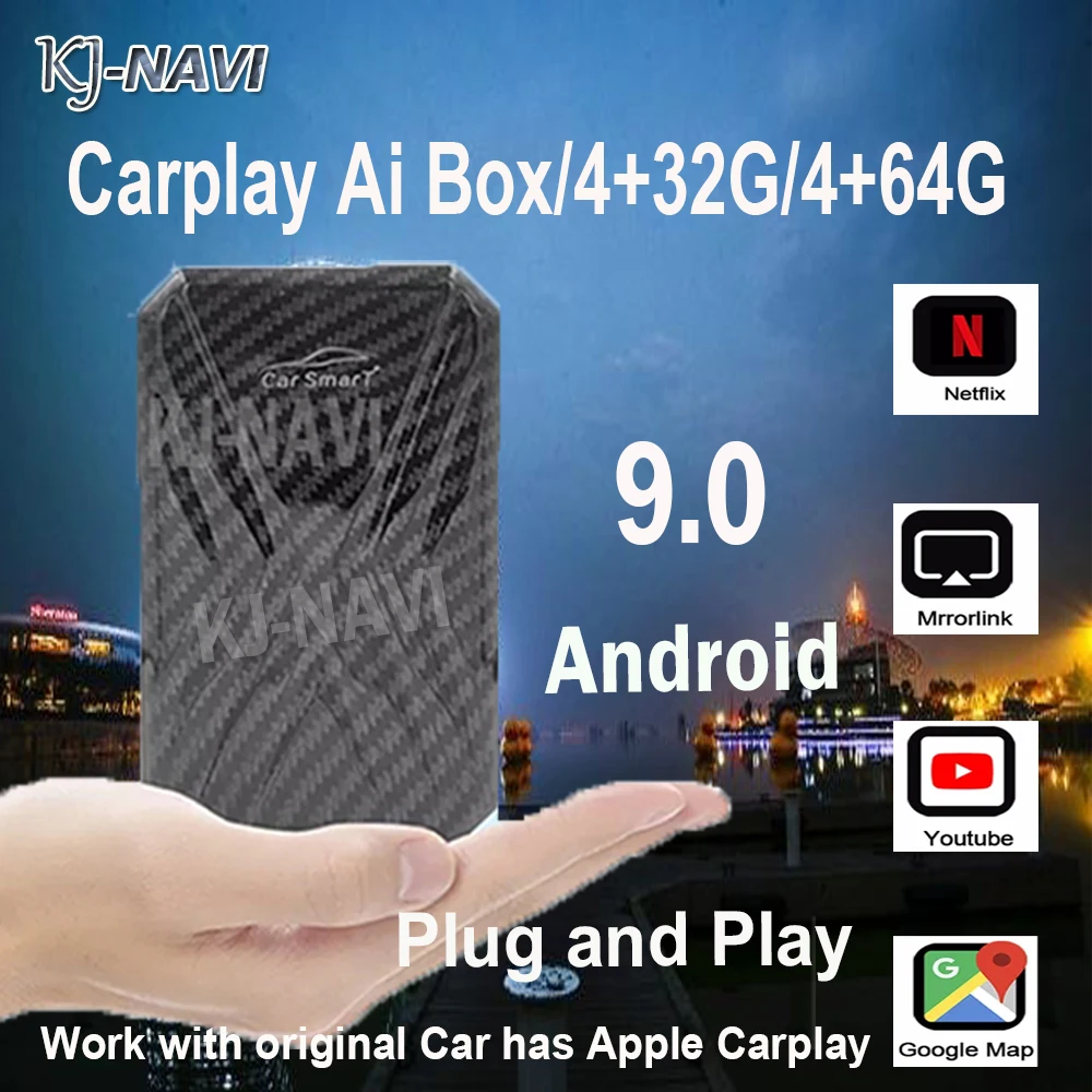 

Android 9,0 Carplay Ai Box Usb автомобильная система новая версия для Audi Benz Автомобильный мультимедийный плеер беспроводной зеркальный Carplay Box Видео