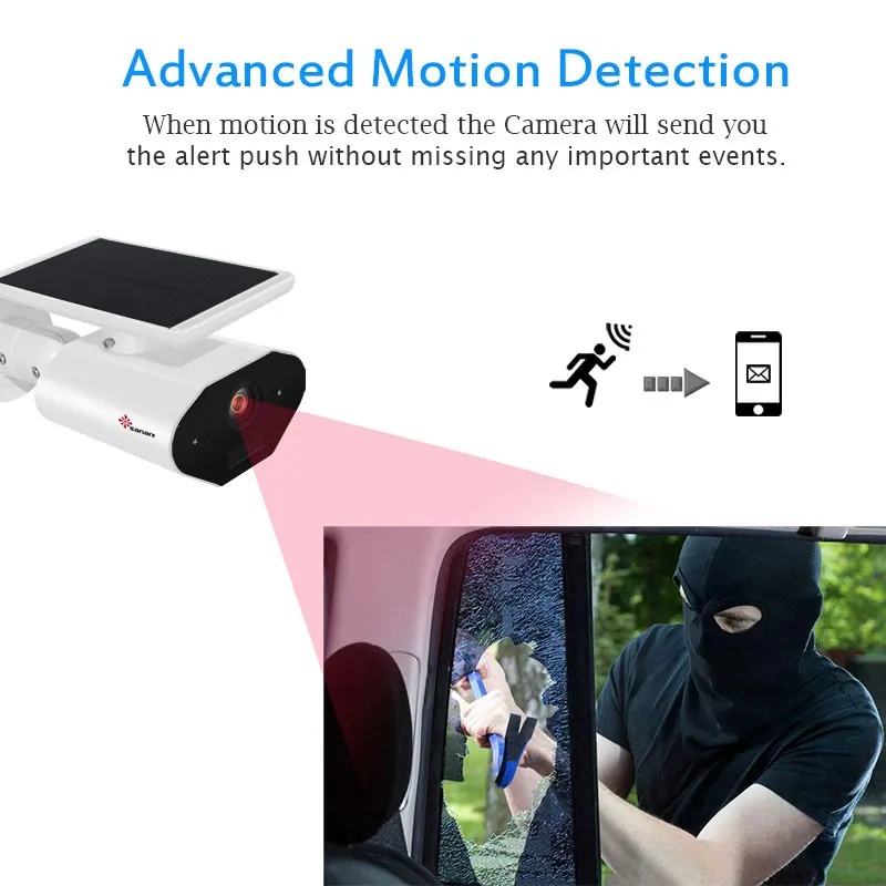 Камера на солнечной батарее SANAN I20AL 1080P Wi Fi беспроводная с панелью IP66 IP ночное