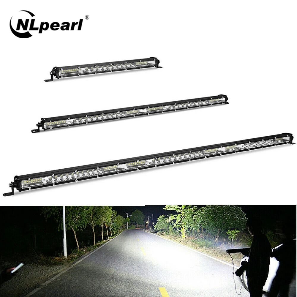 Nlpearl ультра тонкий 10 20 30 дюймов Светодиодная рабочая фара c светильник бар 12V 24V