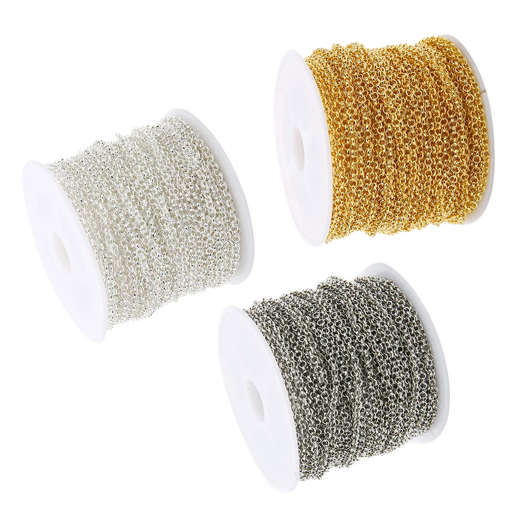 90 футов белый золотой цвет 2 мм кабель уплотнительная цепь катушка для поделок