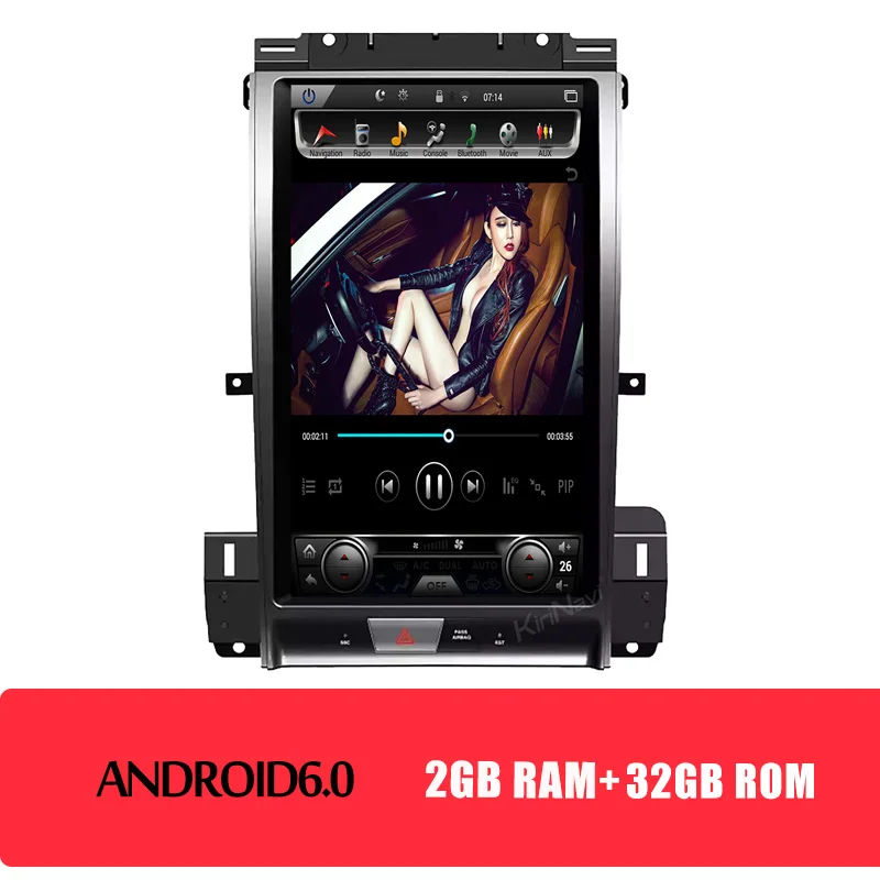Android Car Radio KiriNavi Telsa стиль вертикальный экран 13,3 ''1 din Android автомобильный Радио gps навигация для Ford Телец автомобильный Dvd мультимедиа 2012 - Цвет: Android Car Radio
