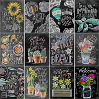 sdoyuno oil painting by numbers cartoon blackboard painting drawing on canvas gift diy pictures by number scenery kits home deco