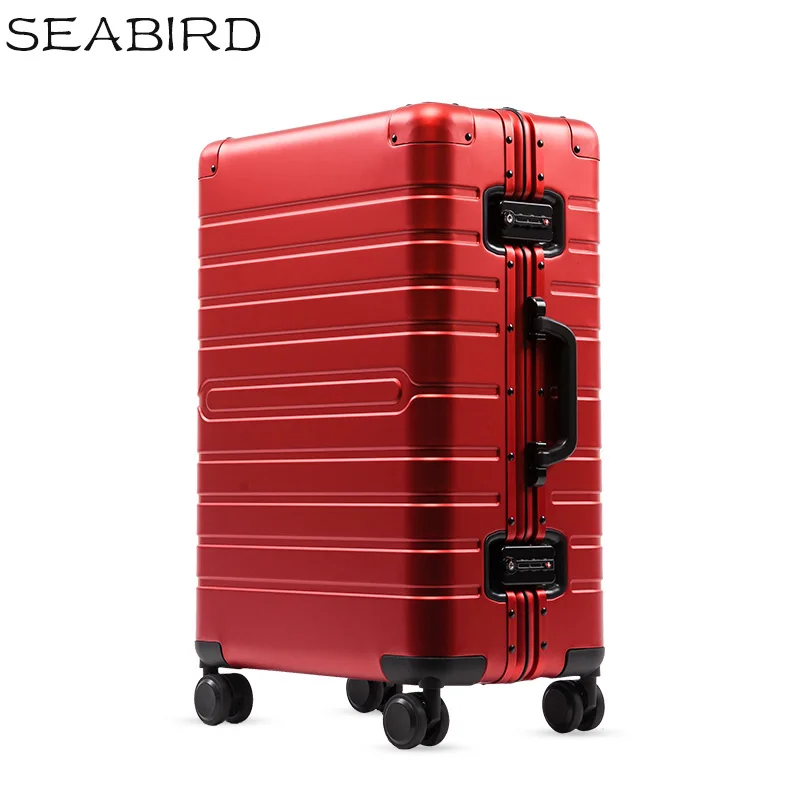 Алюминиевый Дорожный чемодан Спиннер SEABIRD 100% дюйма 24 28 дюймов с колесом|Чемоданы