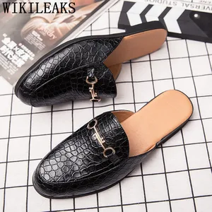 Мужские кожаные слиперы, пляжные сандалии, модные дизайнерские слиперы, пляжная обувь