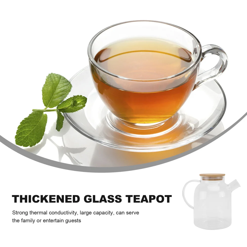 

1pc Transparent Glass Kettle Glass Pot Tea Pot for Home Office (Transparency)