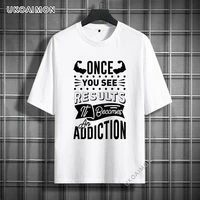 new arrival once you see results it becomes an addictionhi prevalent casual tees pure cotton personalized t shirt slim fit men
