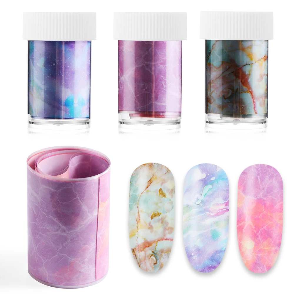 100 см Клей летний дизайн розовый мрамор ногтей Фольга наклейка звездное небо