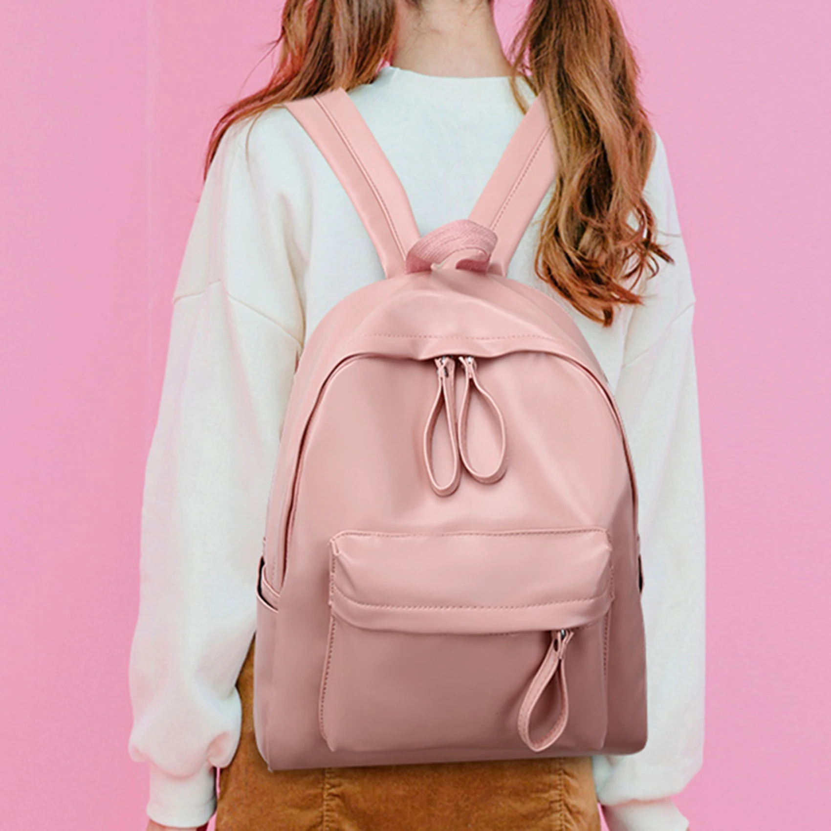 

Fashion Preppy Style Women Backpack Pu Leather School Bag Backpacks For Teengers Gilrs Large Capacity Travel Backpack New