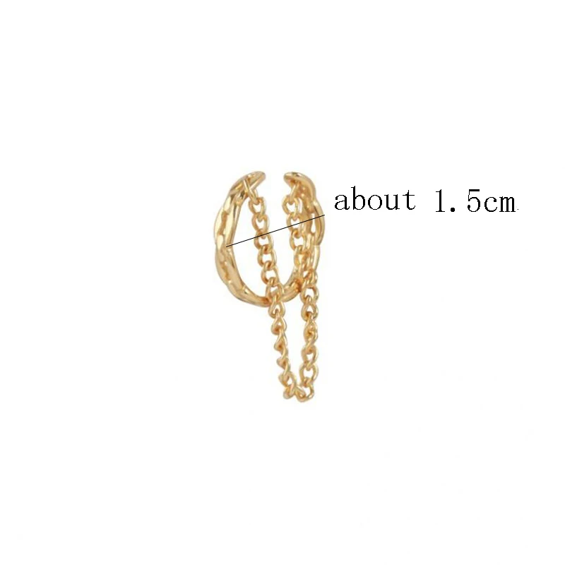 

1PC Rock Vintage Star Chain Tassel Clip Earrings For Women Fake Piercing Earbone Ear Cuff Jewelry Gifts