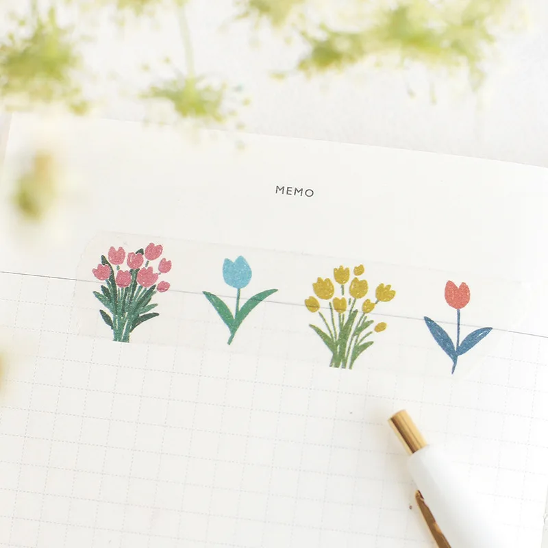 

1pcs Cute Kawaii Plants Flowers Masking Washi Tapes Japanese Decorative Adhesive Tape Deco Diy Scrapbooking Stickers Stationery