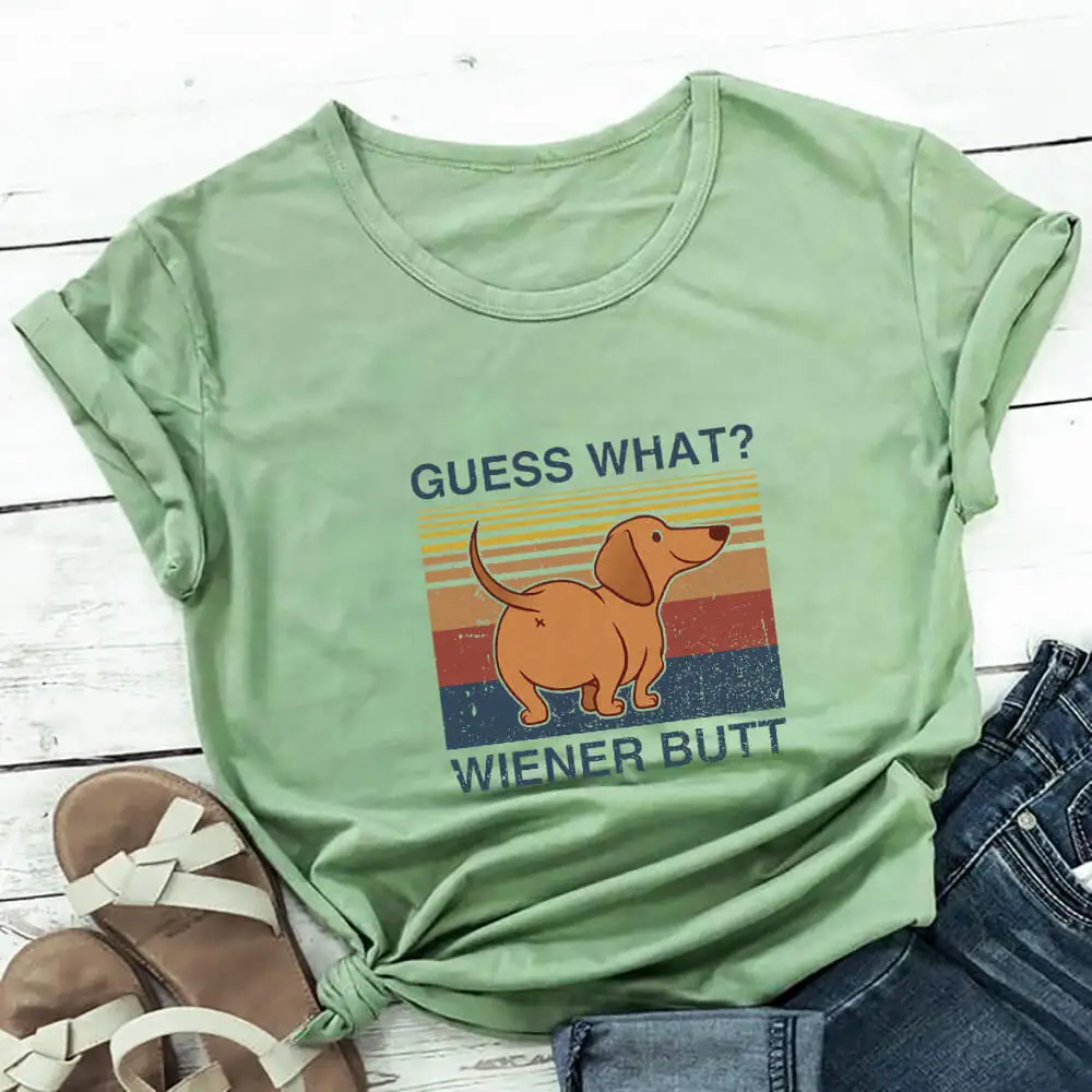 

Summer Short Sleeve Printed Dog T Shirt Graphic Tees for Women Cute