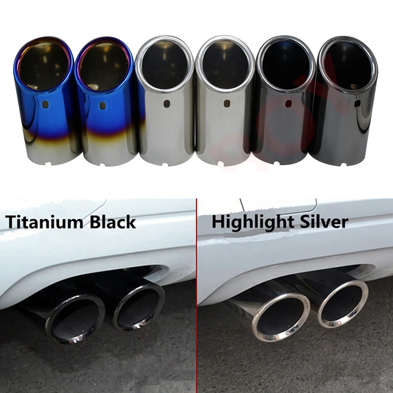 

2Pcs/Set for Audi A1 A3 A4 A4L A5 Q5 B8 Car Exhaust Tip Systems Muffler Pipes Tailpipe Covers Stainless Steel Auto Accessories