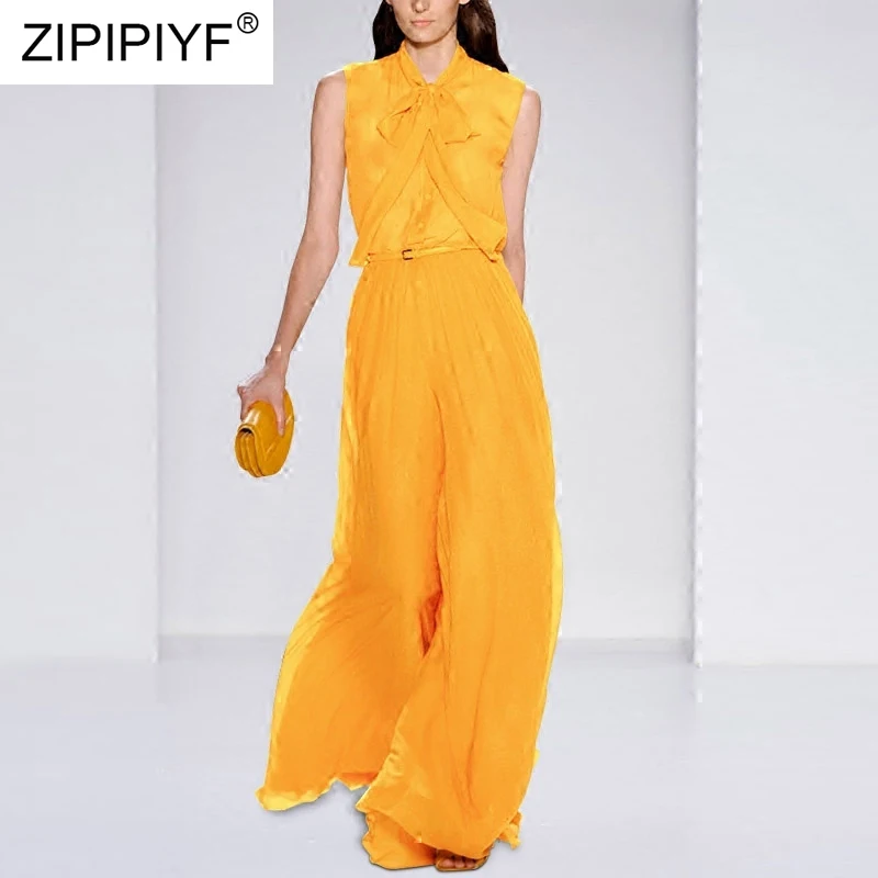 

2021 new arrivals Women's digital print striped pattern with halter pantsuit womens 2 piece outfit C88