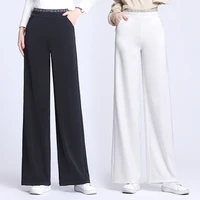 women wide leg pants sports elastic waist sweatpants straight pants for female summer casual trousers large size m 9xl