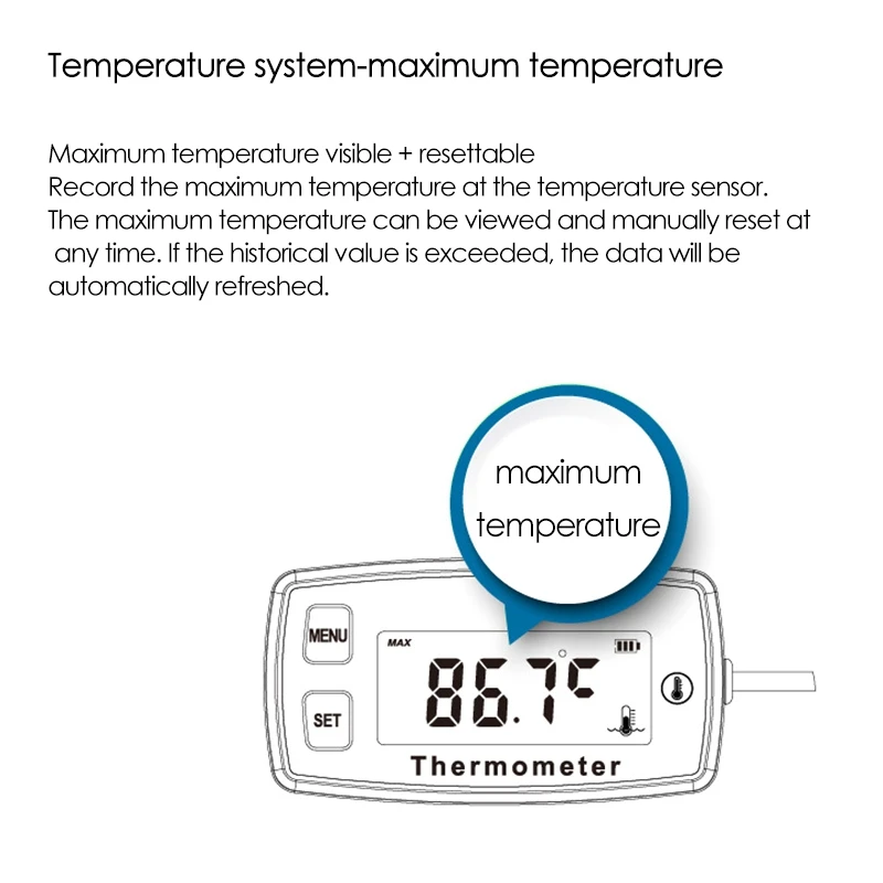 Digital LCD Engine Temperature Gaugeover-Temperature Alert Green Backlight Display For Generator Motorcycle Dirtbike ATV |
