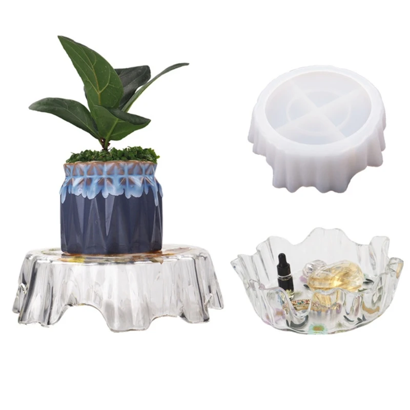 

Irregular Flower Pot Shelf Tray Epoxy Resin Mold DIY Storage Box Silicone Mould