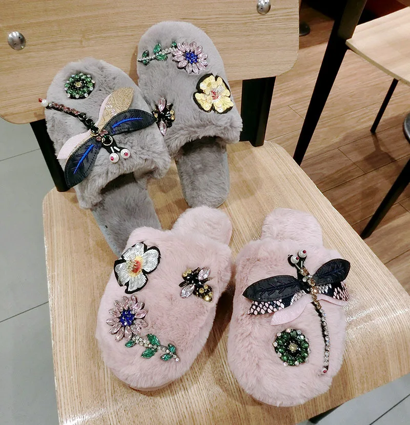

Women Shoes for Women 2020 Sandal Shouse Flip Flopsladies Fur Fluffy Cotton Slippers Boots Winter Shoes Warm Sandalias Indoor