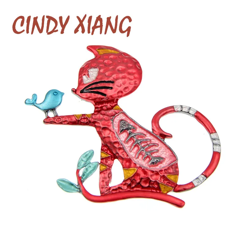 CINDY XIANG Новое поступление эмалированные броши кошки для женщин Милая брошь в виде