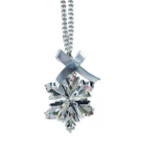 christmas car pendant crystal snowflake decoration suspension ornament sun catcher snowflake hanging ornament