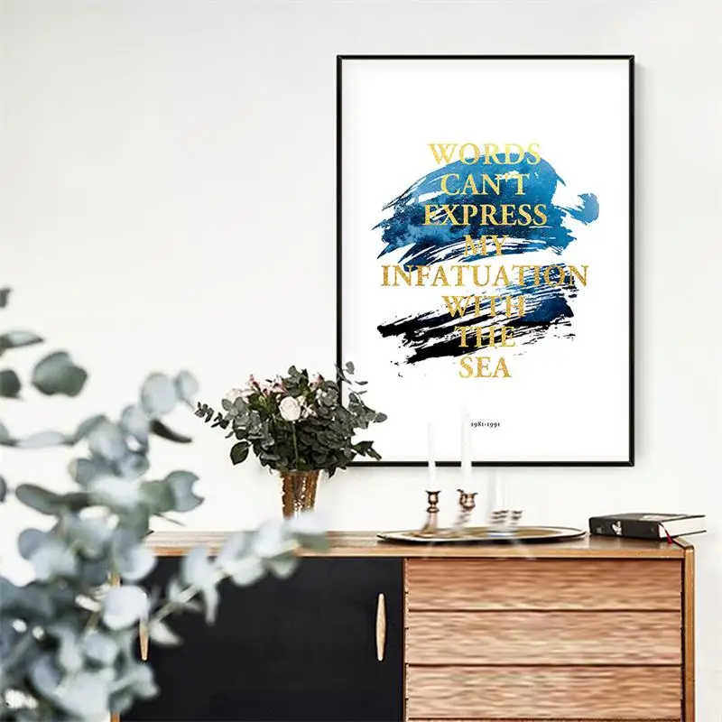 Тропический остров холст плакат и распечатка жизни цитата синий цвет картина Canva