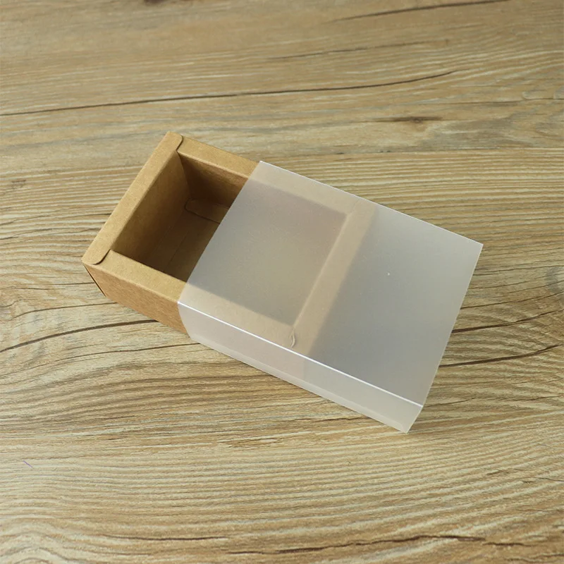 100Pcs/Lot Frosted PVC Cover Kraft Paper Drawer Boxes DIY Handmade Soap Craft Jewel Box for Wedding Party Gift Packaging | Дом и сад