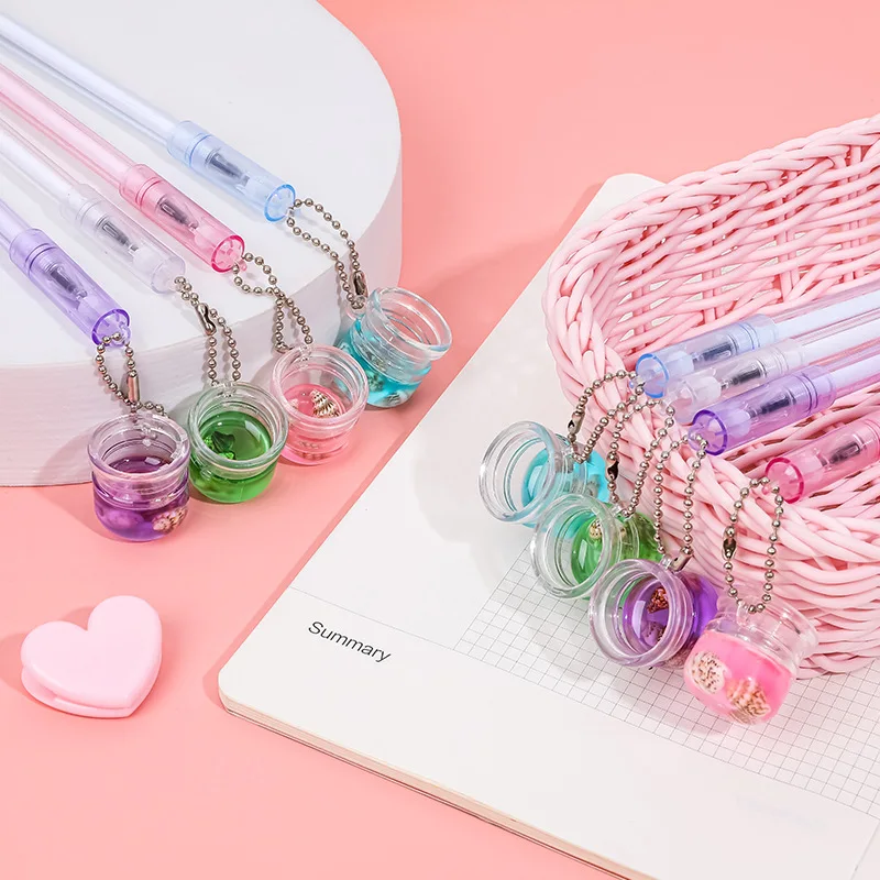 

36 pcs/lot Creative Shell Pendant Gel Pen Cute 0.5 mm black Ink signature Pen Promotional Gift Stationery School Supplies