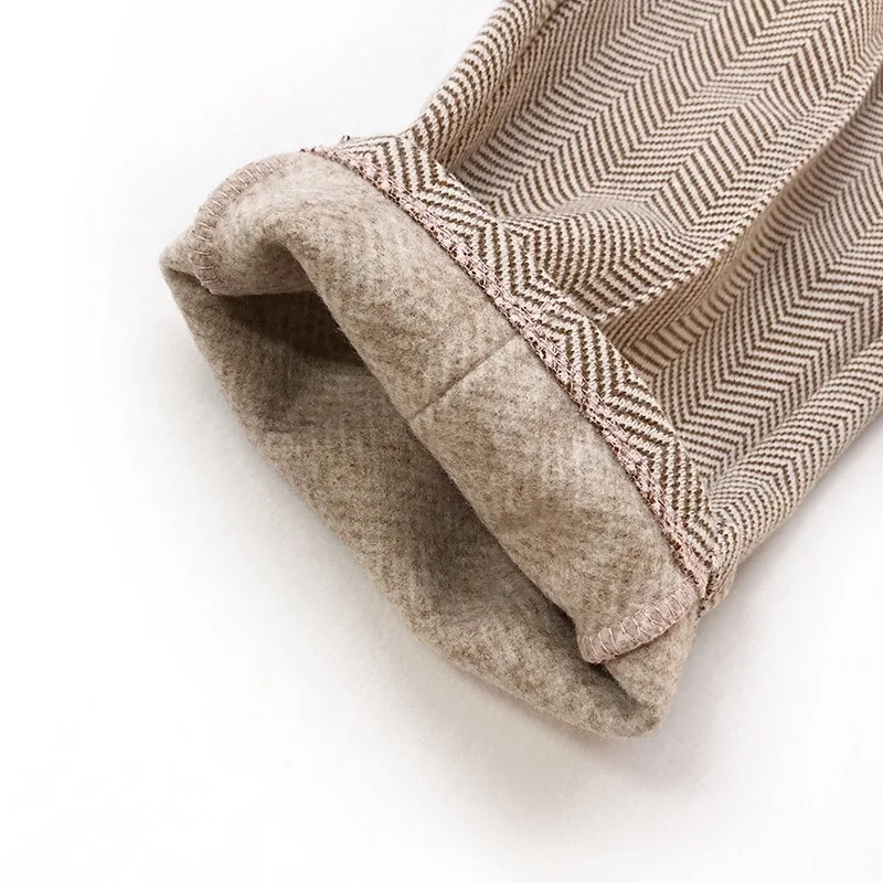 

Pants Women Elastic Waist Striped Woolen Female Pencil Pant 2020 Sprinig Winter Thicken Elegant Warm Long Trousers femme Pants