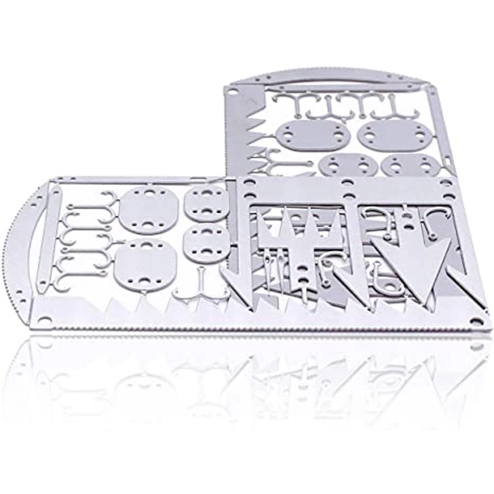 

22 in 1 Survival Card Multipurpose Tool Stainless Steel Camping Hiking Fishing Hunting Tool