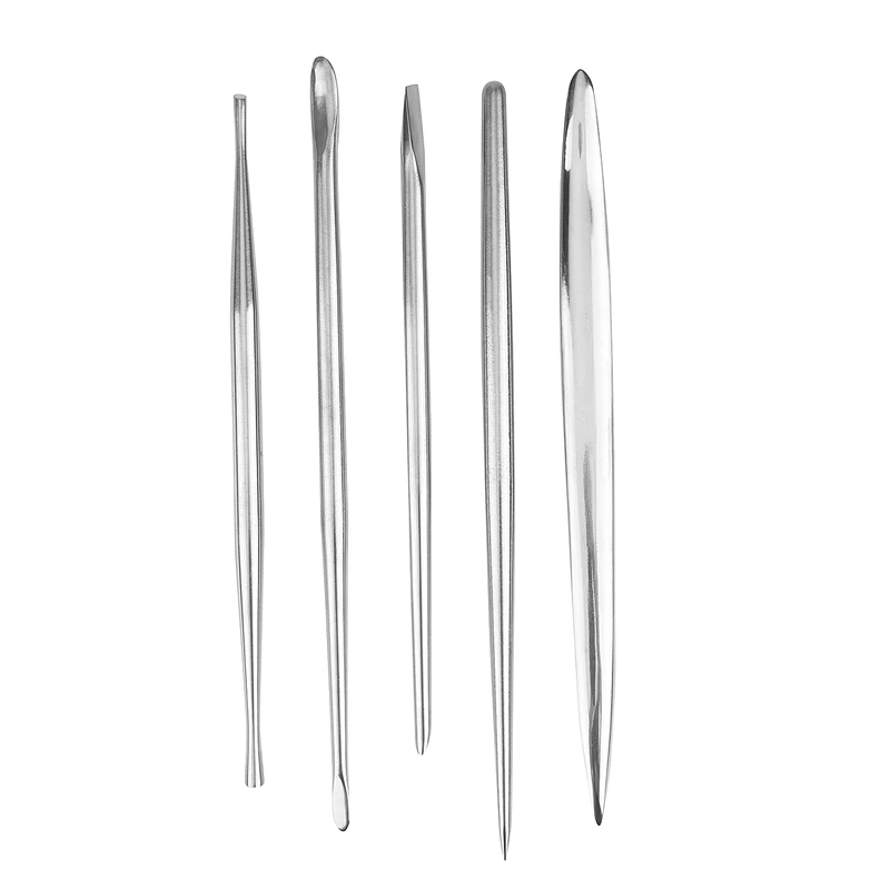 

5-Piece Metal Clay Carving Set DIY Pottery Ceramic Tools Carving Sculpture Shaper Polymer Modeling Clay Tools