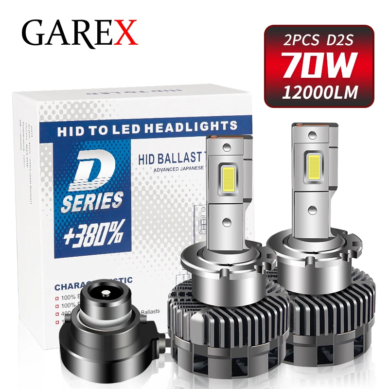 

2PCS Car Headlights D2S 70W 24000LM Lights D1S D3S D4S D5S D8S Auto Modification Lamps Replace Vehicle Original HID Xenon Bulb