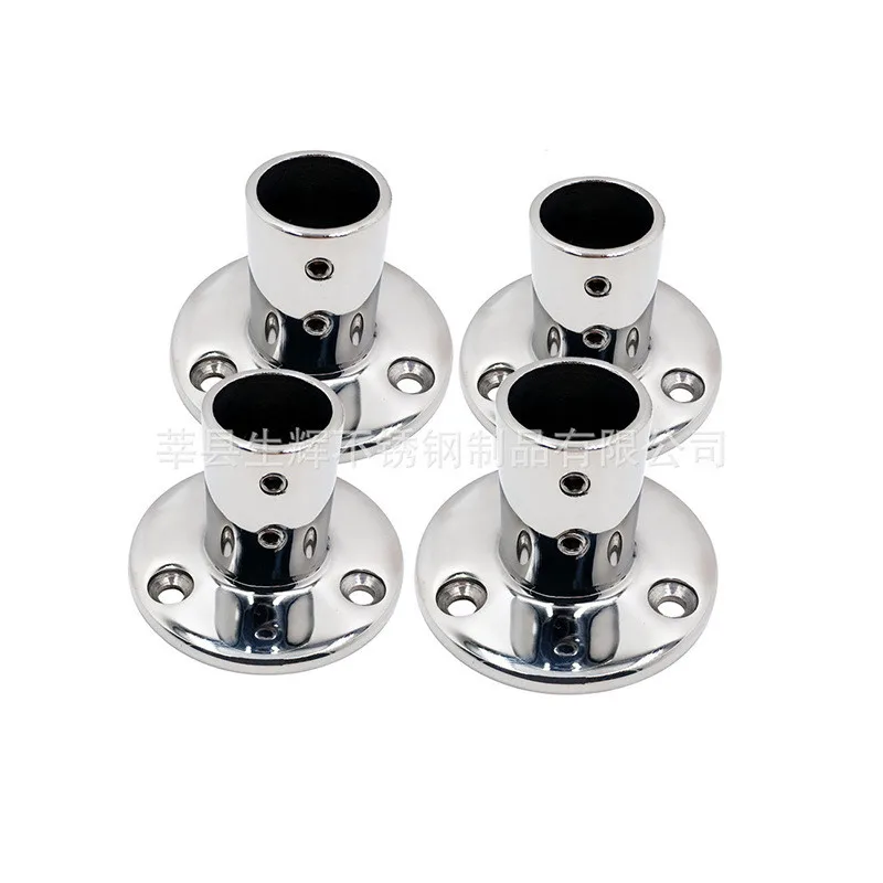 

316 Stainless Steel Rail Base Fitting Round Base 90°22/25/30/32mm Marine Boat