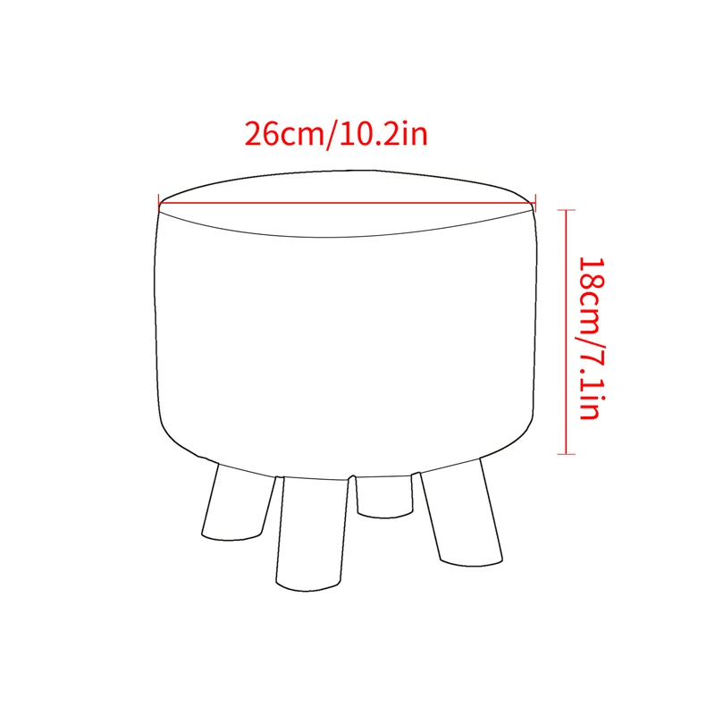 Круглый чехол для стула однотонный эластичный Чехол многоцветный съемный низкий