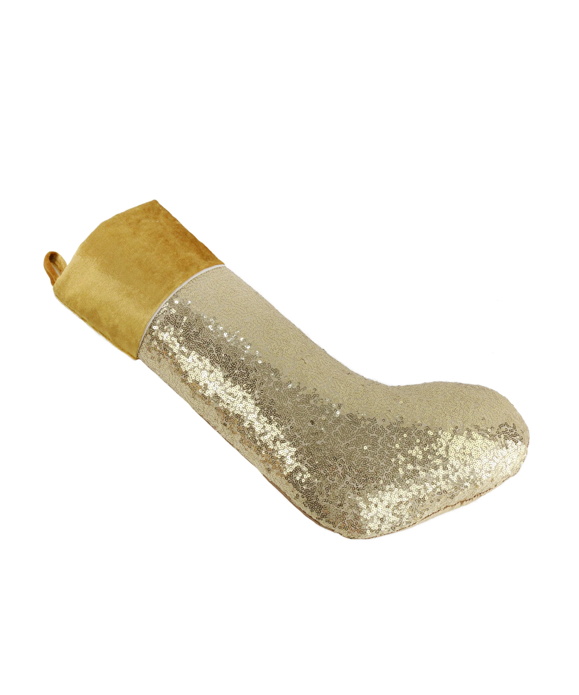 Дропшиппинг крутые рождественские чулки с золотыми блестками плюшевые нетканые