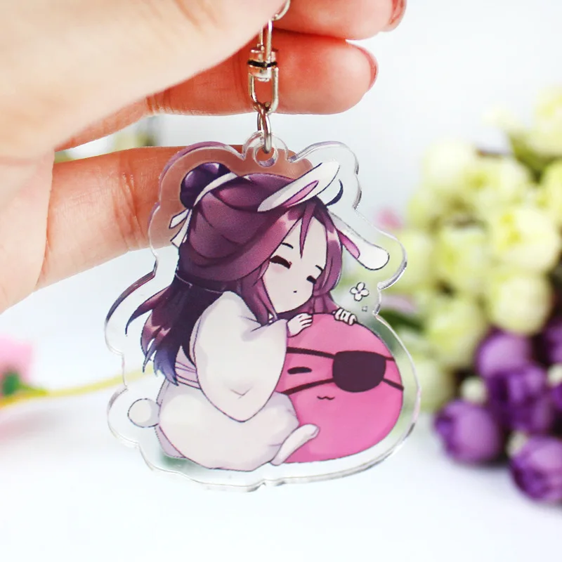 

Tianguan's Blessing Key Chain, Anime Peripheral Acrylic Key Ring, Cartoon Double-Sided Transparent Key Chains Pendant