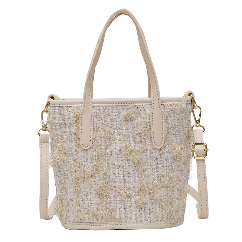 

SWDF Winter Bucket Shoulder Bag Women Purses and Handbags crossbody bags Fashion WOOL Women's Totes