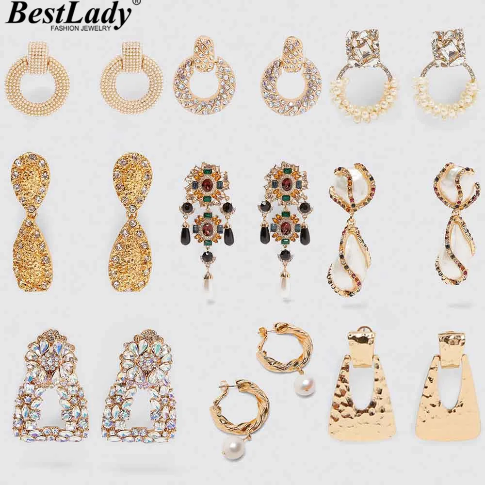 Серьги подвески Best lady с кристаллами ZA ювелирные изделия кисточками в стиле бохо
