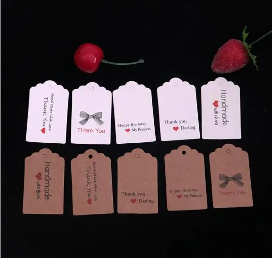 10 шт./лот 3*5 см крафт-бумага ручная работа Этикетка Подарочная коробка этикетка