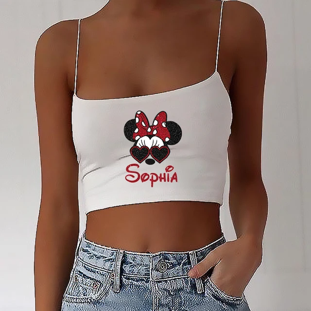 Короткий топ Disney с принтом Минни-ни 