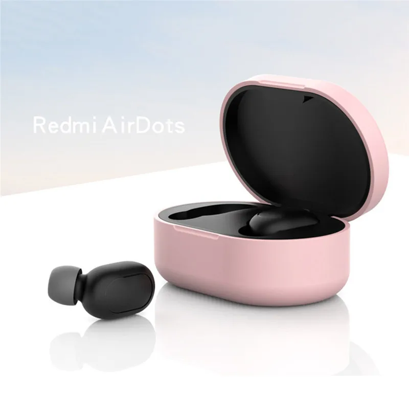Розовый Для Xiaomi Redmi Airdots защитный чехол для наушников Новое поступление силиконовые TWS Bluetooth наушники модная версия беспроводной - Цвет: Розовый