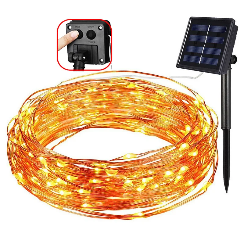 100 светодиодный 200 Сказочный светильник на солнечной батарее уличный