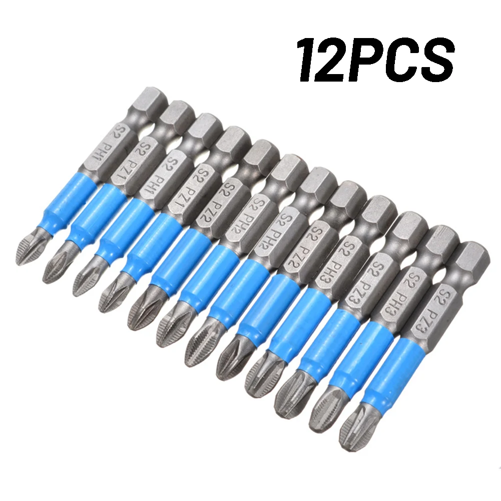 

12PCS 1/4'' Magnetic Hex Shank Anti-slip Combination Screwdriver Drill Bits Set