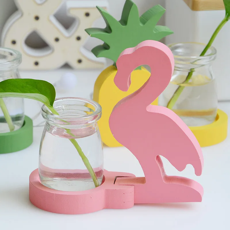 Статуэтка фламинго декор для детской комнаты скандинавский стиль деревянный