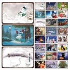 Винтажный металлический знак, Рождественский Снеговик, металлический постер, потертый шик, наклейка на стену, налет для собак и кошек, домашний декор, Рождественское украшение