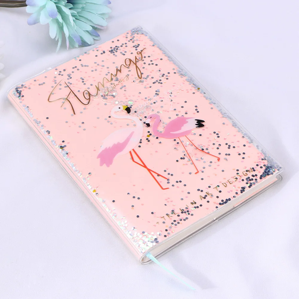 

1 шт., блокнот с зыбучим песком, плоский Еженедельный ежедневник, регулируемые журналы, блокноты записная книжка записка (Фламинго)